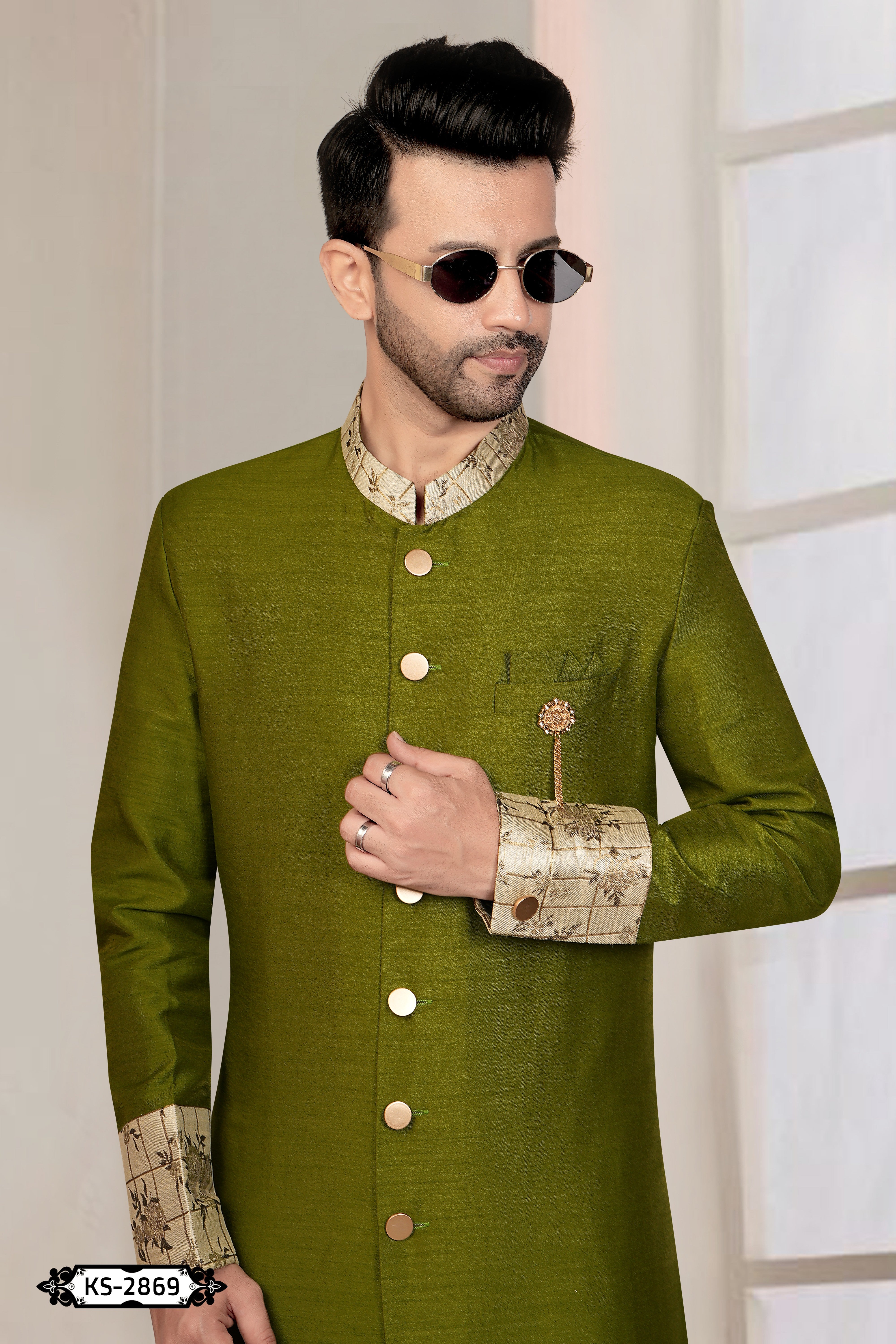 GREEN HUE INDO-WESTERN SET WITH DESIGNER PATTA FOR EVERY OCCASIONS