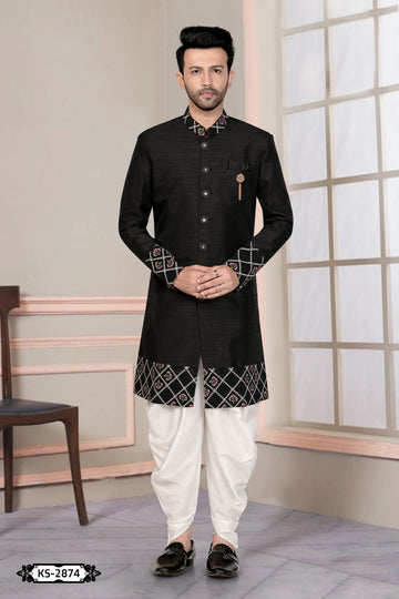 BLACK TONE INDO-WESTERN SET WITH DESIGNER PATTA FOR EVERY OCCASIONS