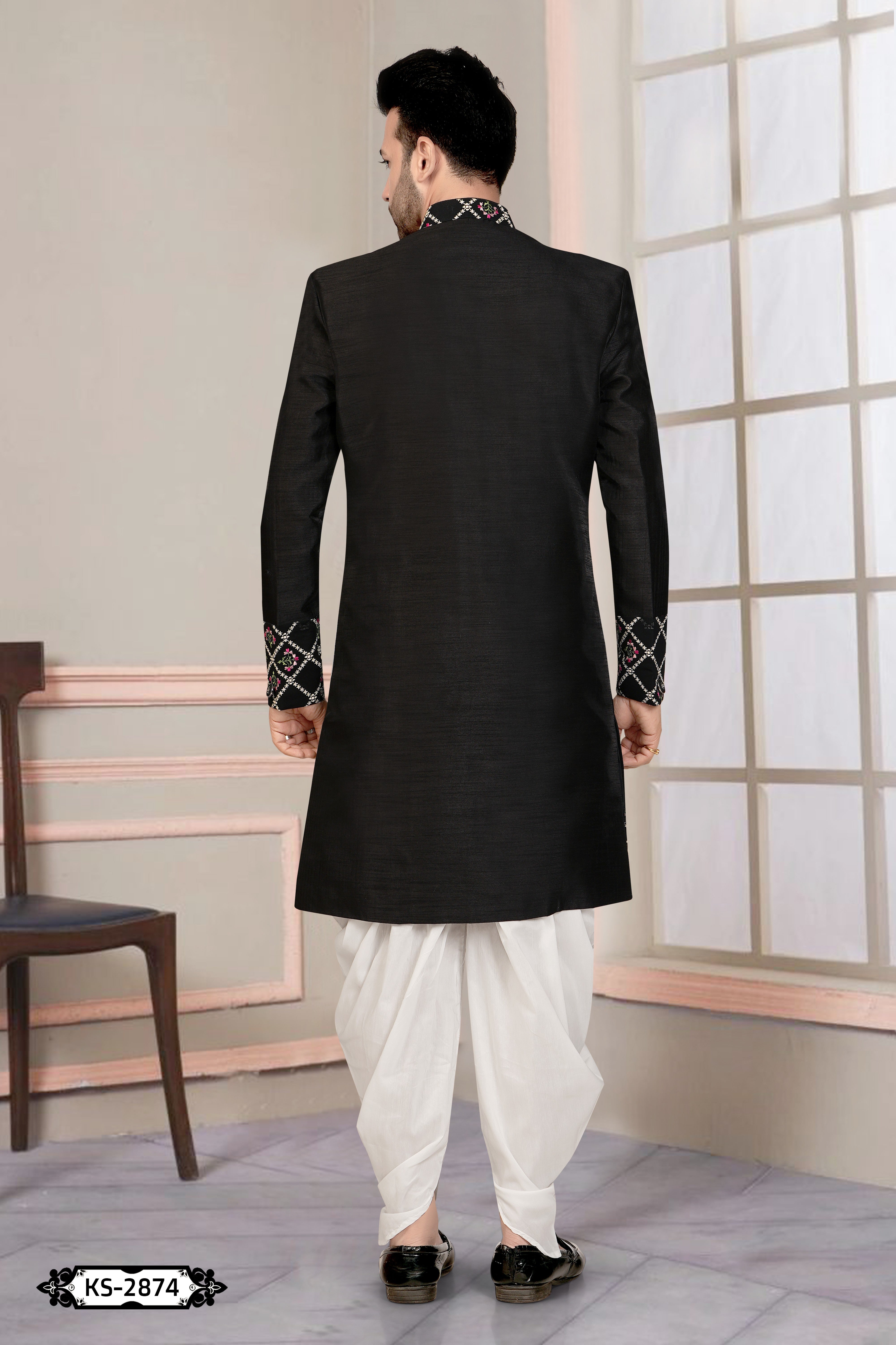 BLACK TONE INDO-WESTERN SET WITH DESIGNER PATTA FOR EVERY OCCASIONS
