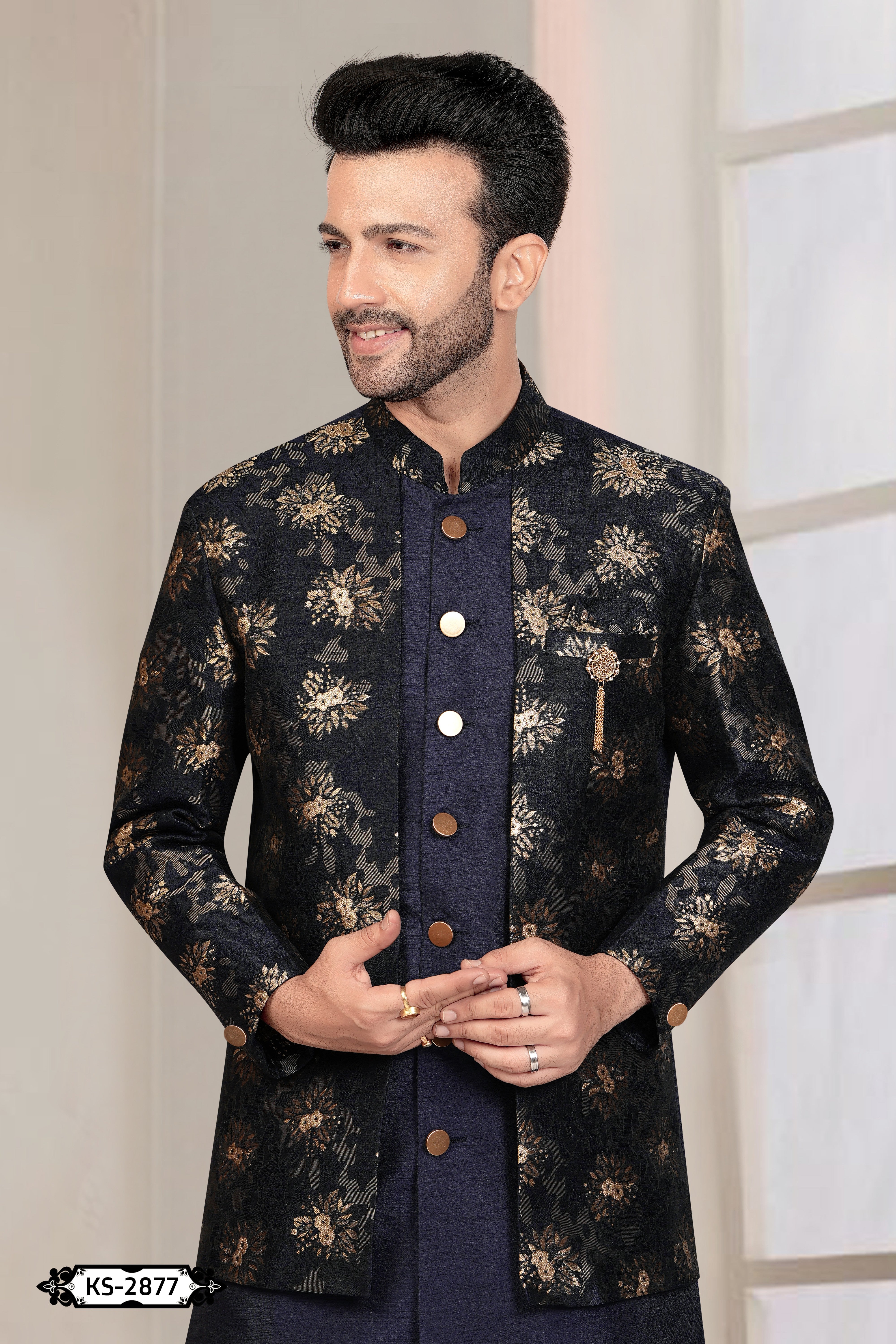 INDO-WESTERN IN BLUE HUE WITH UNIQUE PATTERN FOR EVERY OCCASIONS