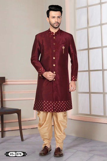 INDO-WESTERN SET IN MAROON HUE WITH DESIGNER PATTA FOR EVERY OCCASIONS