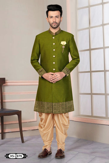 GREEN HUE INDO-WESTERN SET WITH DESIGNER PATTA FOR EVERY OCCASIONS