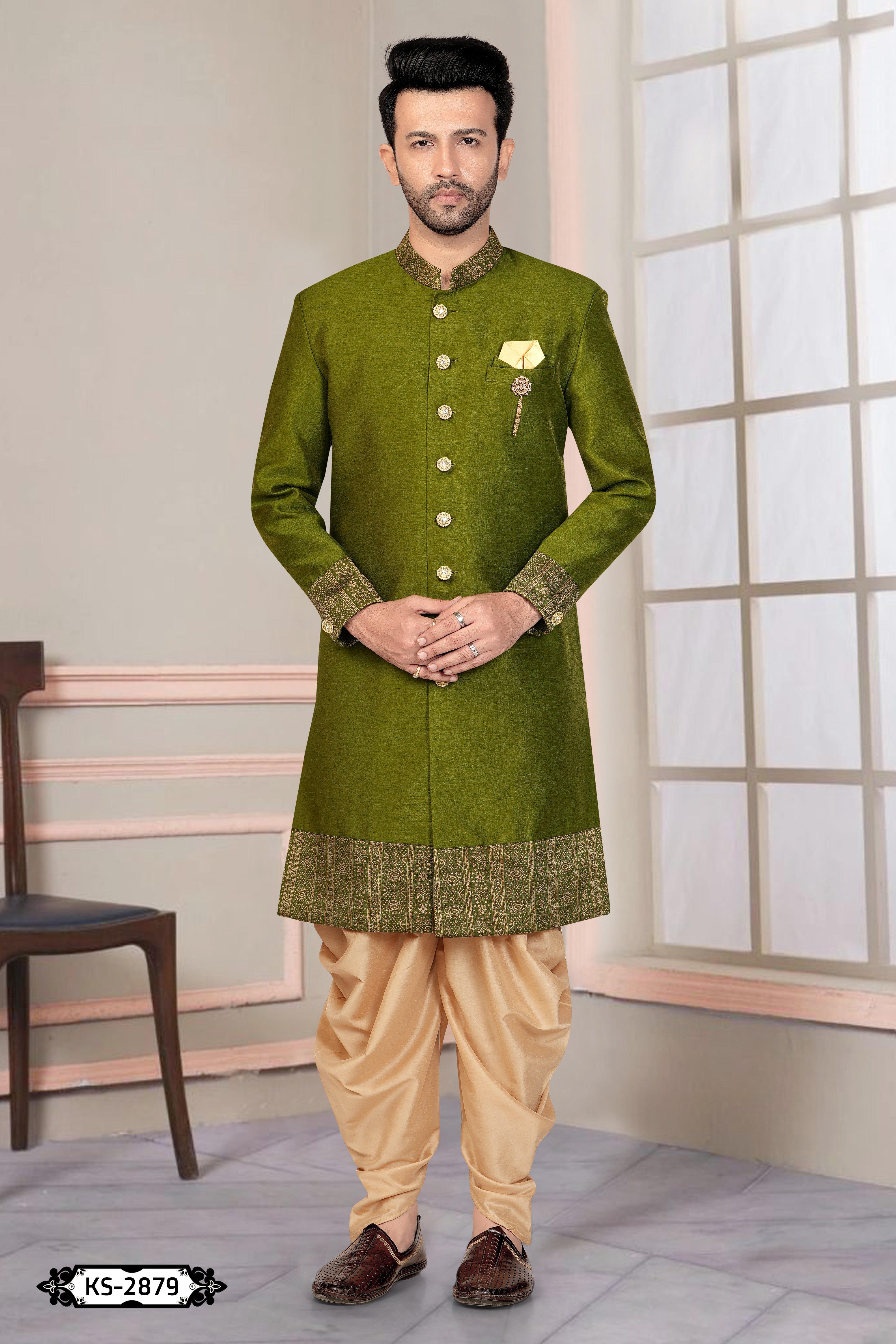 GREEN HUE INDO-WESTERN SET WITH DESIGNER PATTA FOR EVERY OCCASIONS