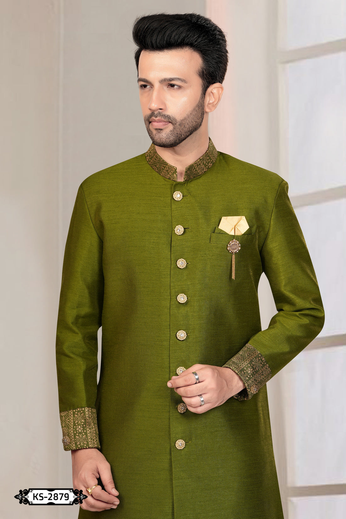 GREEN HUE INDO-WESTERN SET WITH DESIGNER PATTA FOR EVERY OCCASIONS