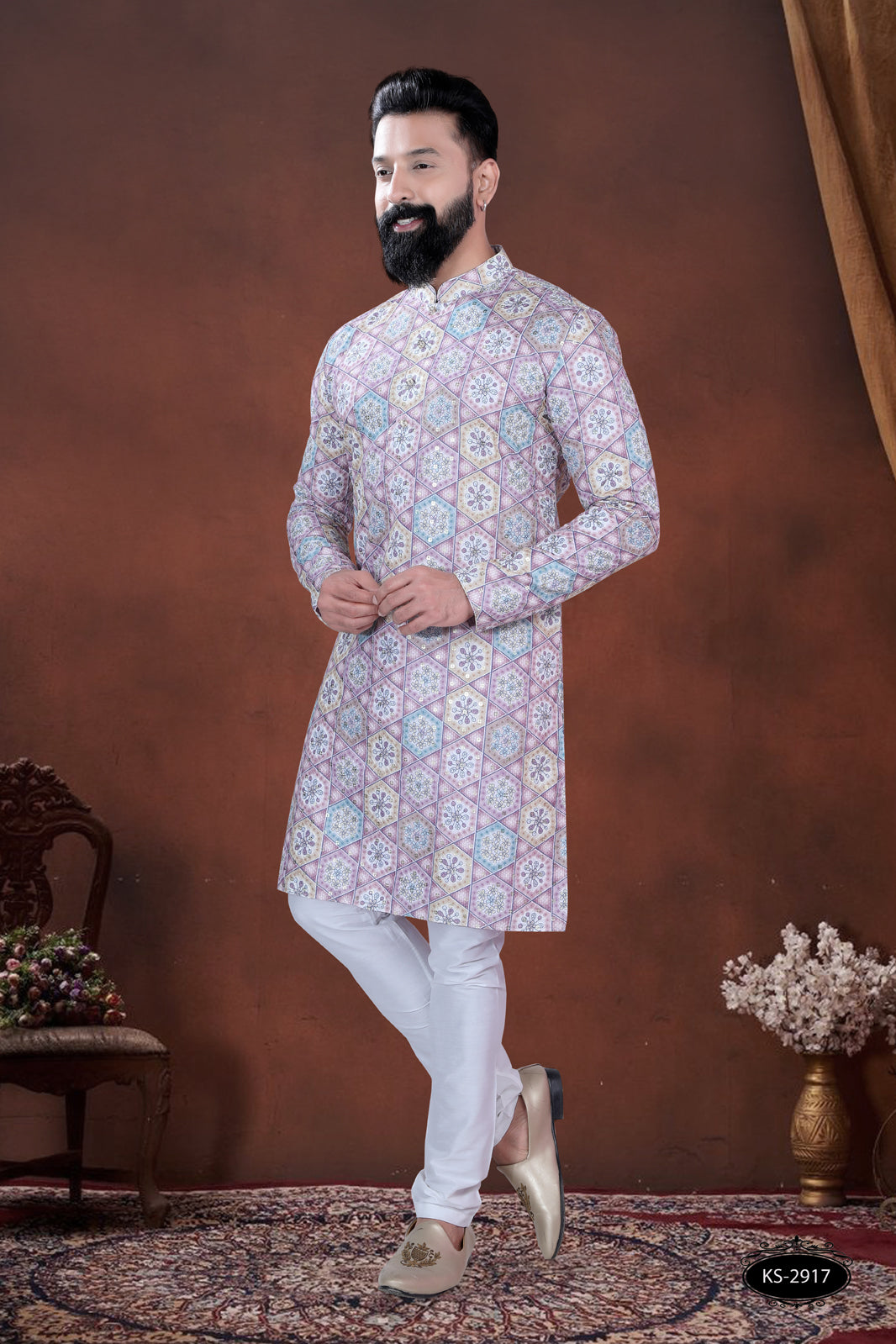 FESTIVE PRINTED KURTA SET WITH ASTER FOR ALL OCCASIONS