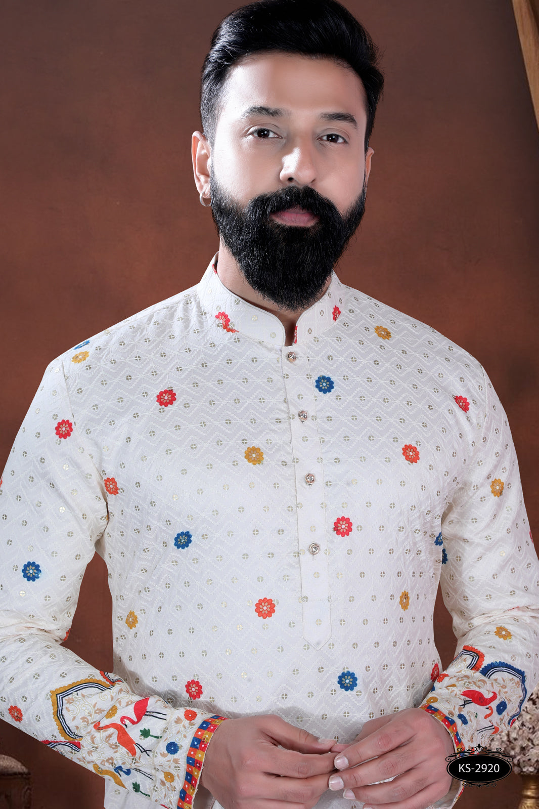 WHITE KURTA SET WITH DESIGNER PANEL & ASTER FOR EVERY CELEBRATIONS