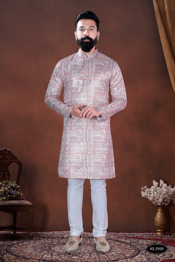 PRINTED PINK TONE KURTA WITH ASTER FOR EVERY FESTIVITY