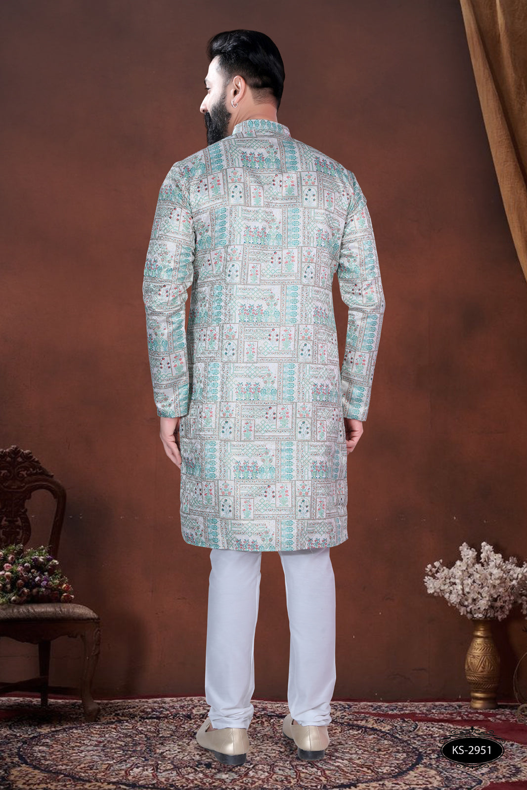 PRINTED GREEN TONE KURTA WITH ASTER FOR EVERY FESTIVITY