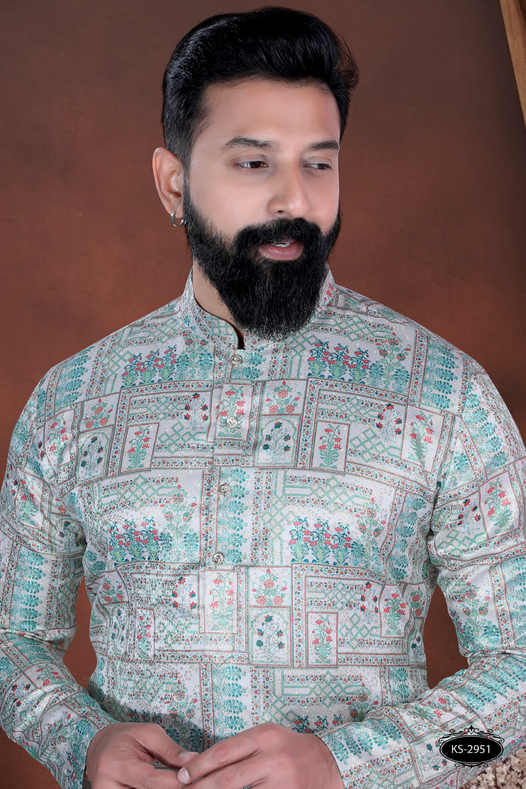PRINTED GREEN TONE KURTA WITH ASTER FOR EVERY FESTIVITY