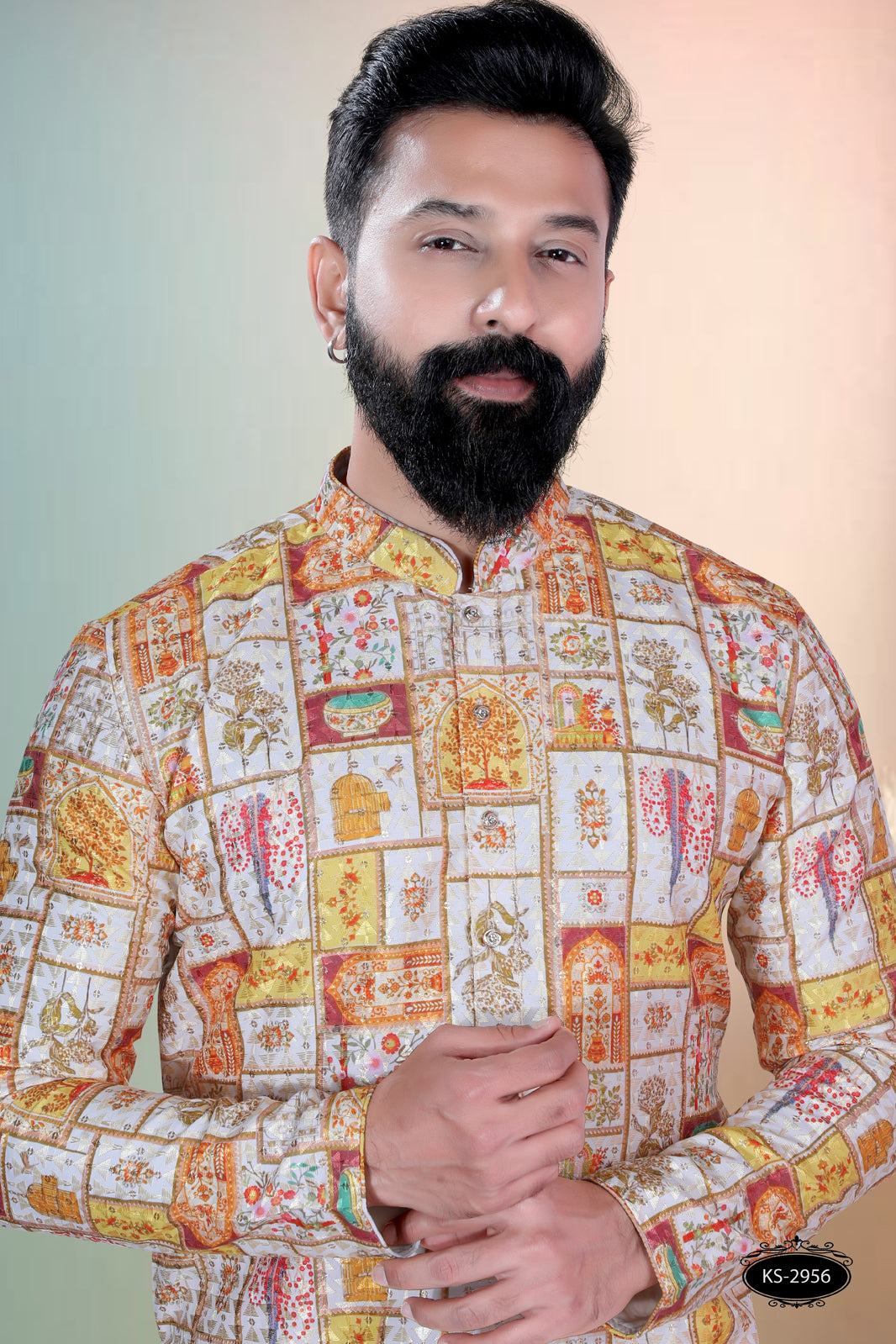 ALL-OVER PRINTED KURTA WITH ASTER FOR EVERY FESTIVITY