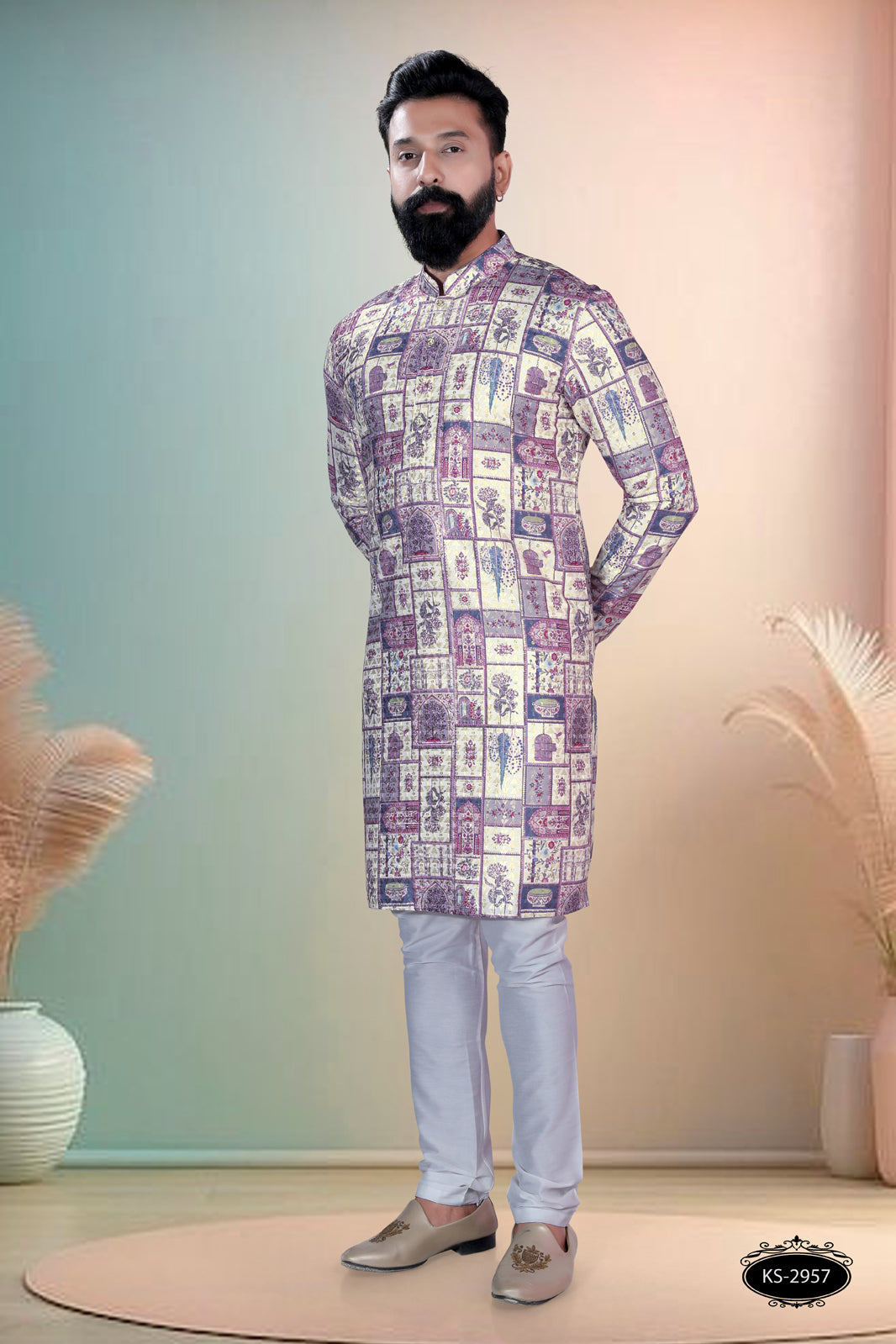 ALL-OVER PRINTED KURTA WITH ASTER FOR EVERY FESTIVITY