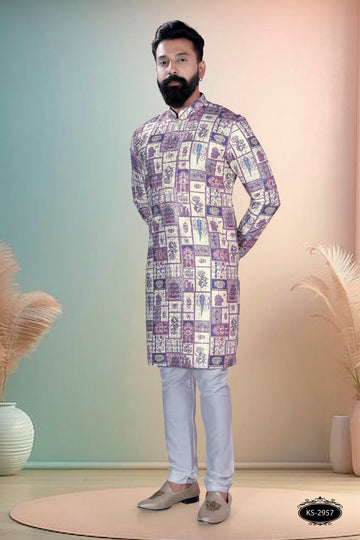ALL-OVER PRINTED KURTA WITH ASTER FOR EVERY FESTIVITY
