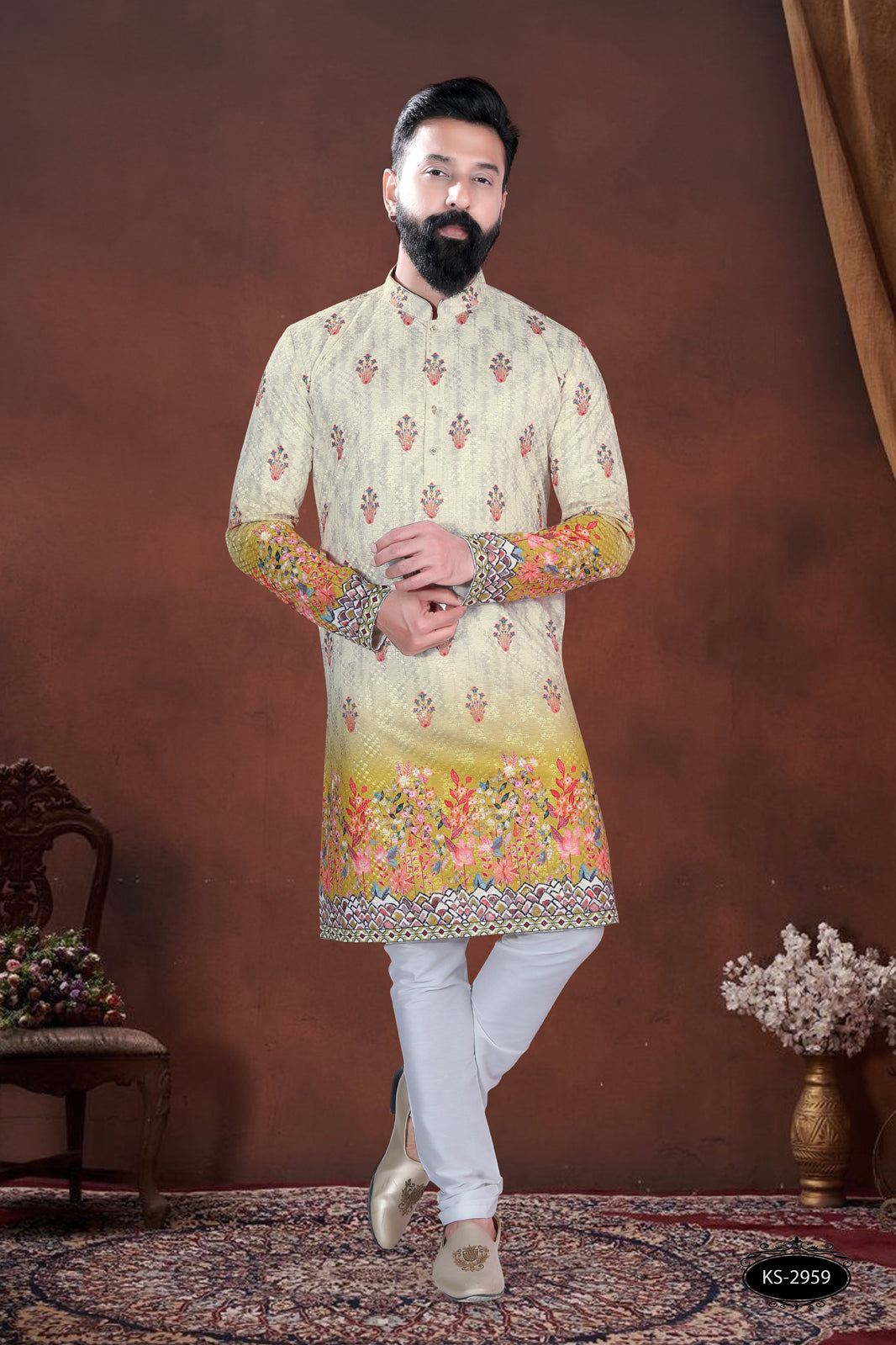 PRINTED KURTA WITH DESIGNER PANEL & ASTER FOR EVERY FESTIVITY