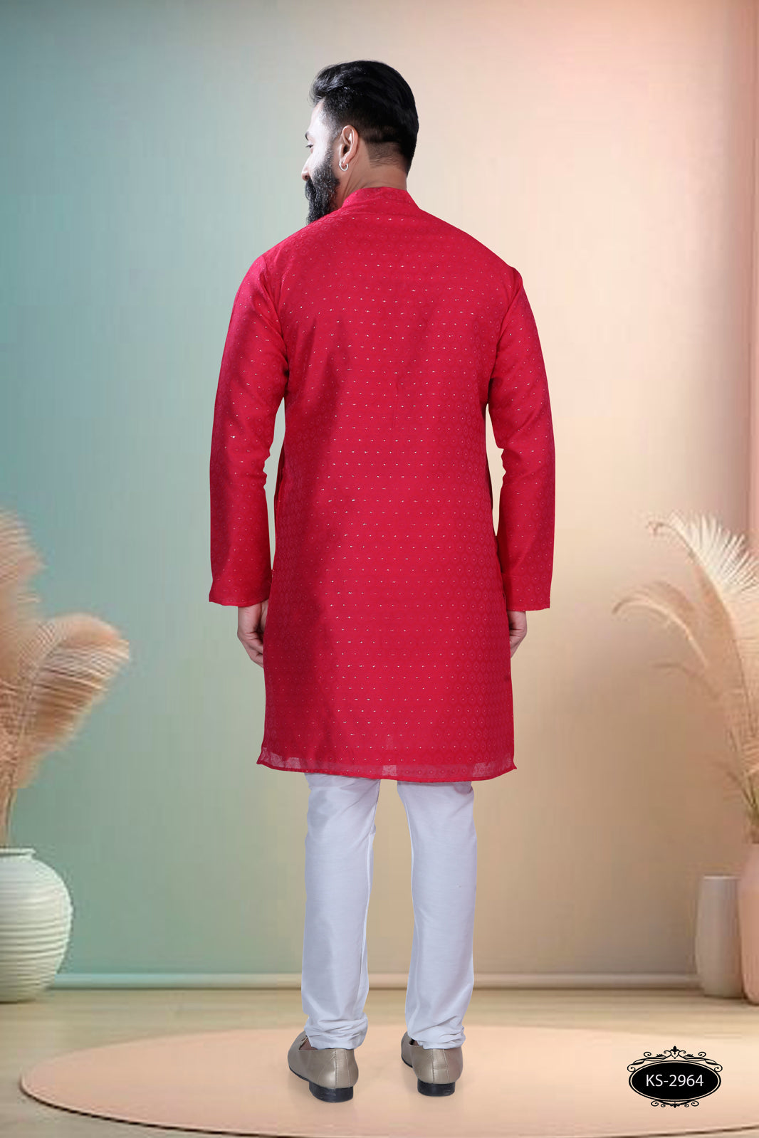 TRADITIONAL RED TONE KURTA SET WITH ASTER FOR EVERY CELEBRATIONS