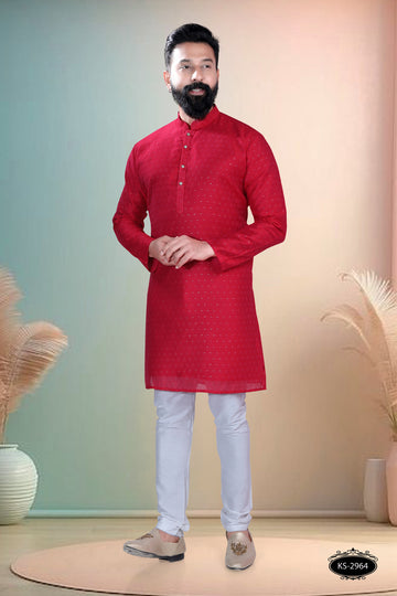 TRADITIONAL RED TONE KURTA SET WITH ASTER FOR EVERY CELEBRATIONS