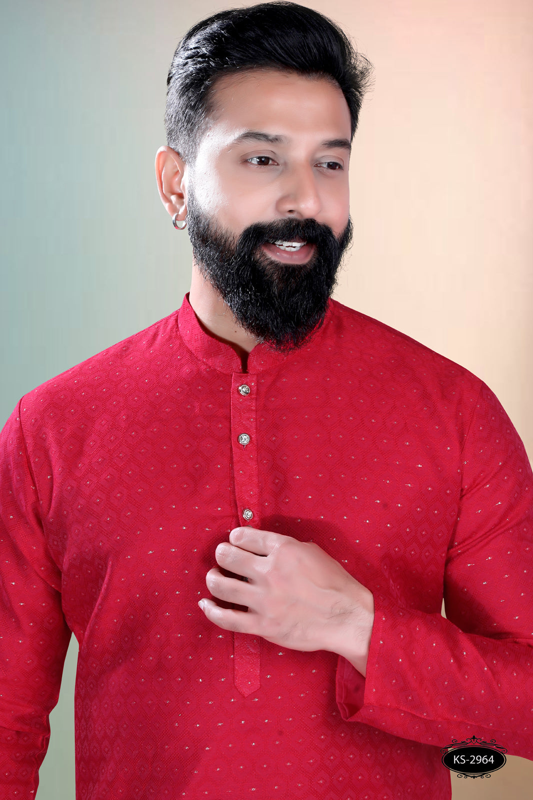TRADITIONAL RED TONE KURTA SET WITH ASTER FOR EVERY CELEBRATIONS