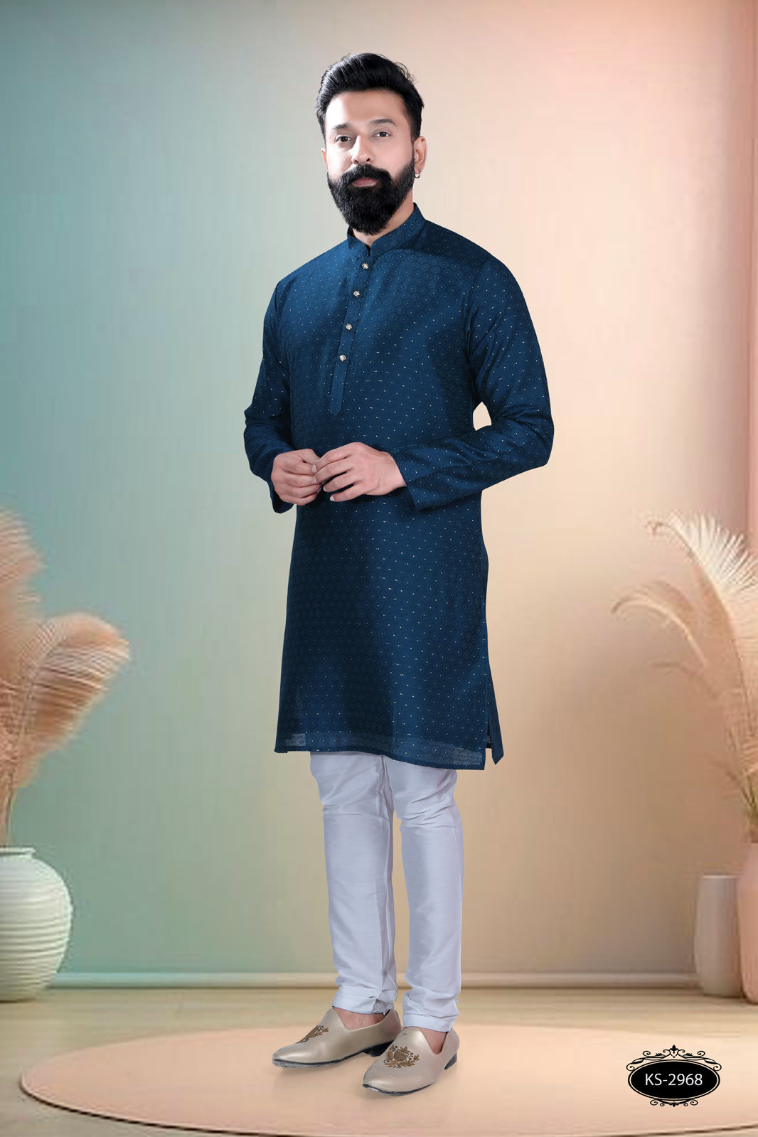 TRENDY DEEP-BLUE TONE KURTA WITH ASTER FOR EVERY OCCASIONS