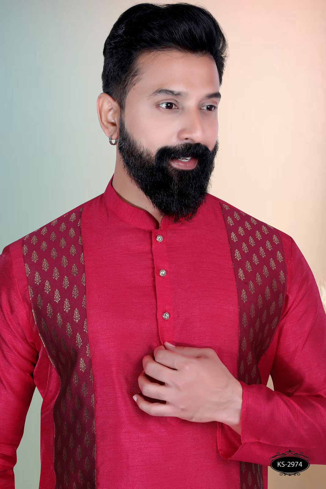 PINK SHADE KURTA SET WITH DESIGNER PATTA FOR EVERY FESTIVE WEAR