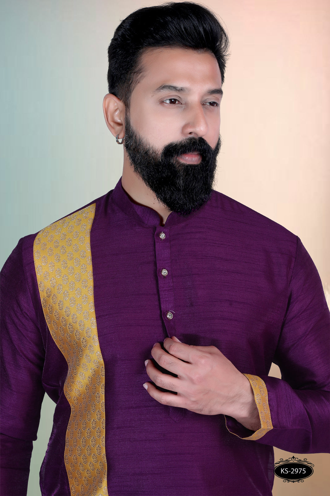 PURPLE HUE KURTA WITH DESIGNER PATTA FOR EVERY ETHNIC WEAR