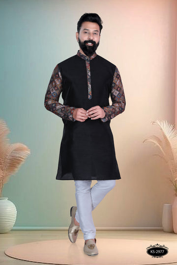 BLACK HUE KURTA WITH DESIGNER SLEEVES FOR EVERY ETHNIC WEAR