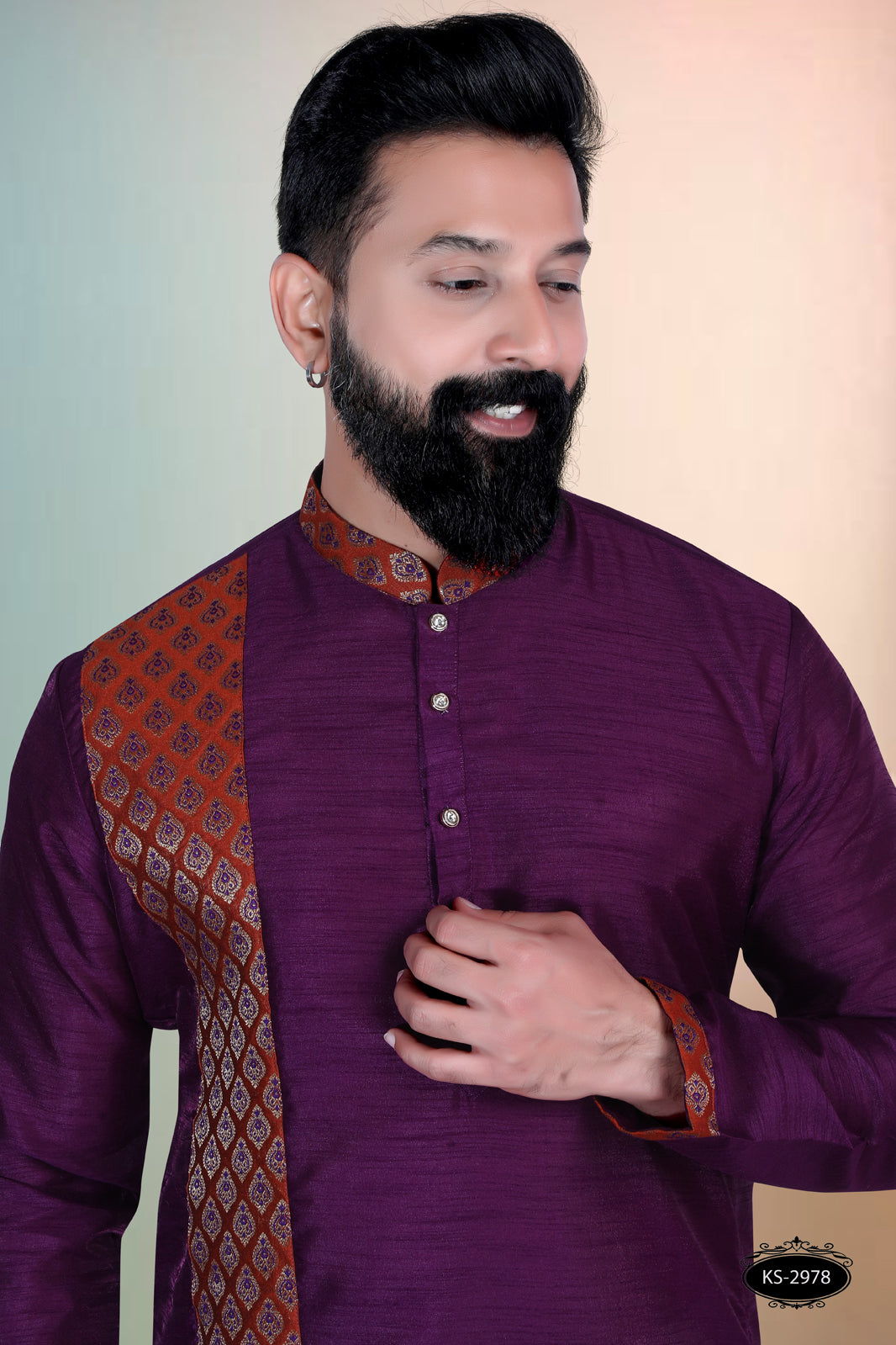 PURPLE HUE KURTA WITH DESIGNER PATTA FOR EVERY ETHNIC WEAR