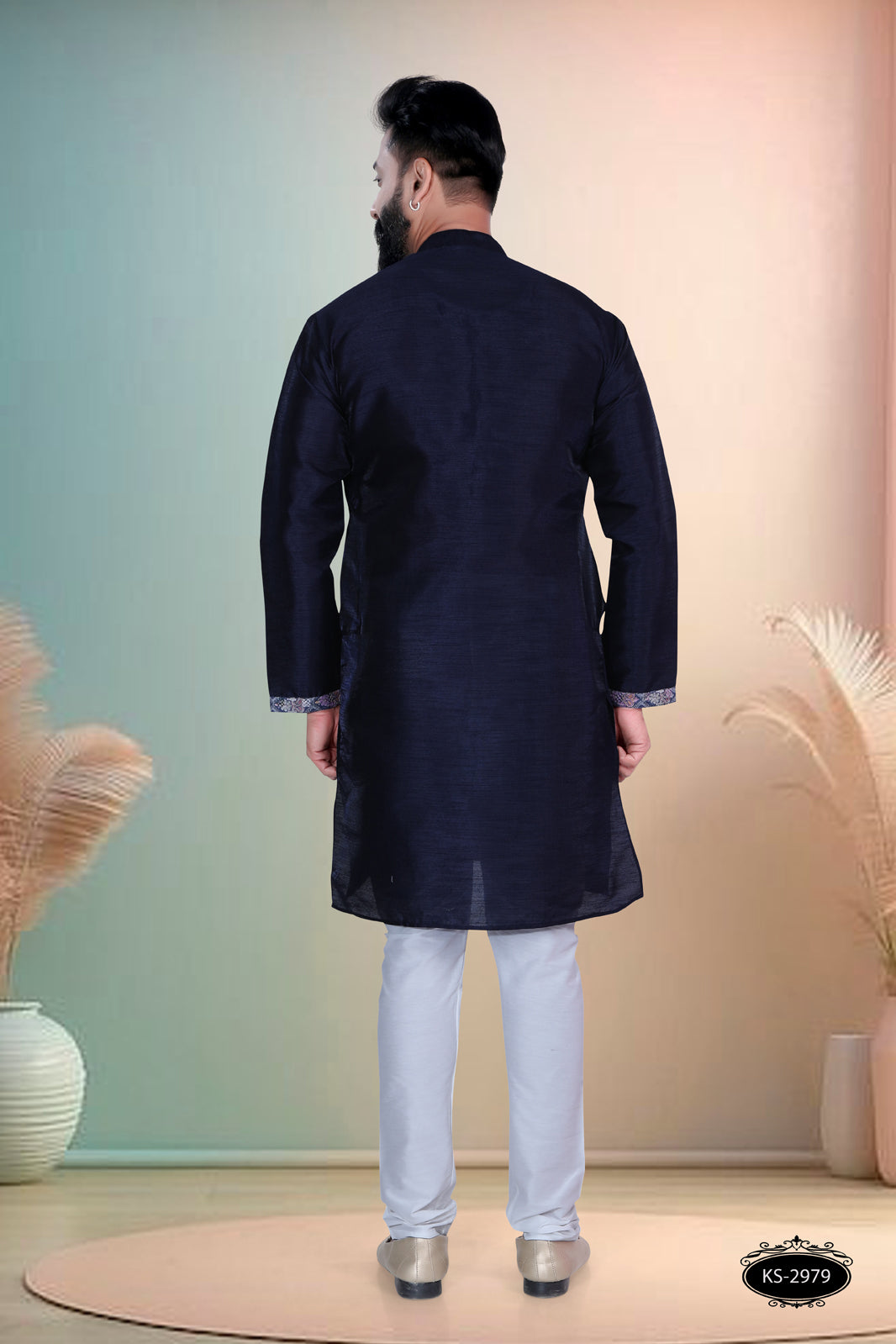 DEEP-BLUE HUE KURTA WITH DESIGNER PATTA FOR EVERY ETHNIC WEAR