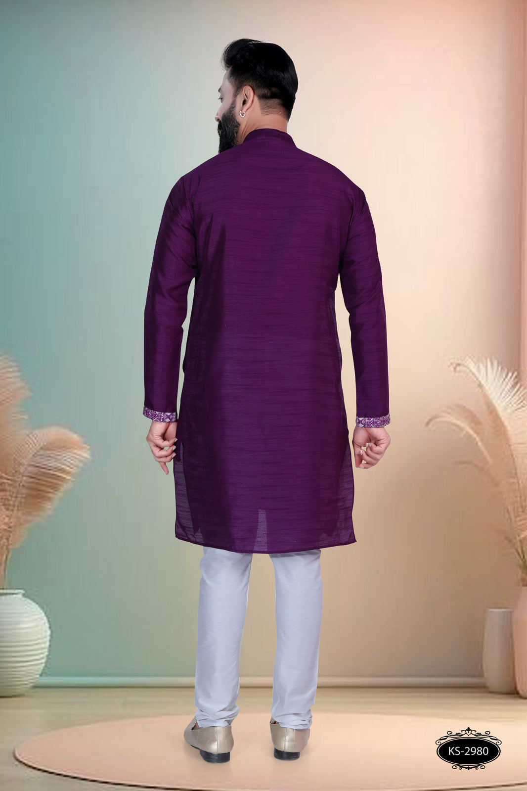 PURPLE HUE KURTA WITH DESIGNER PATTA FOR EVERY ETHNIC WEAR