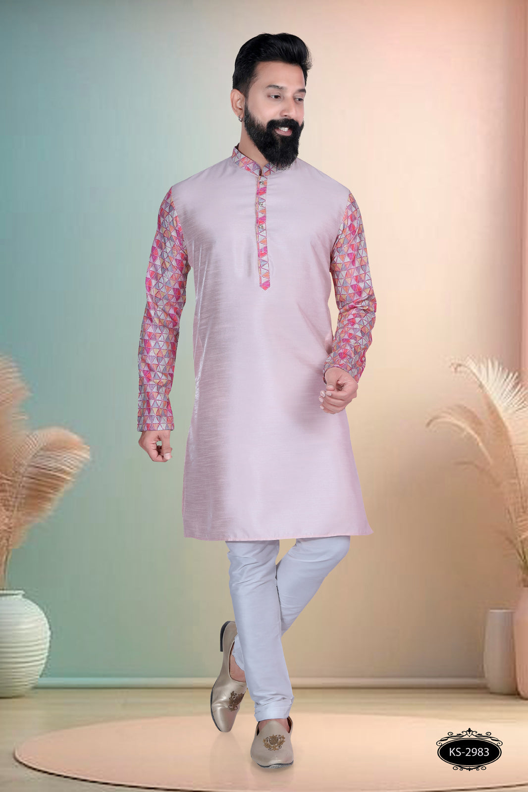 PINK HUE KURTA WITH DESIGNER SLEEVES FOR EVERY ETHNIC WEAR
