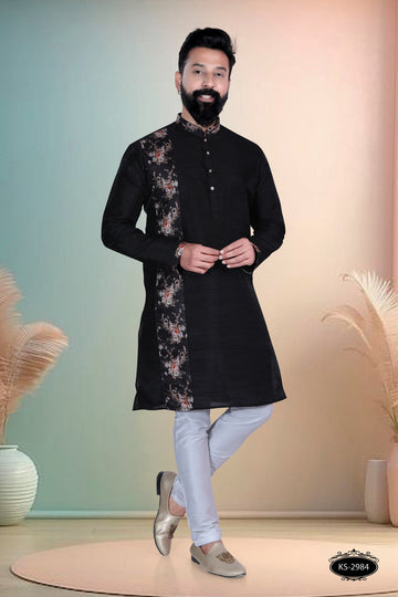 BLACK HUE KURTA WITH DESIGNER PATTA FOR EVERY ETHNIC WEAR