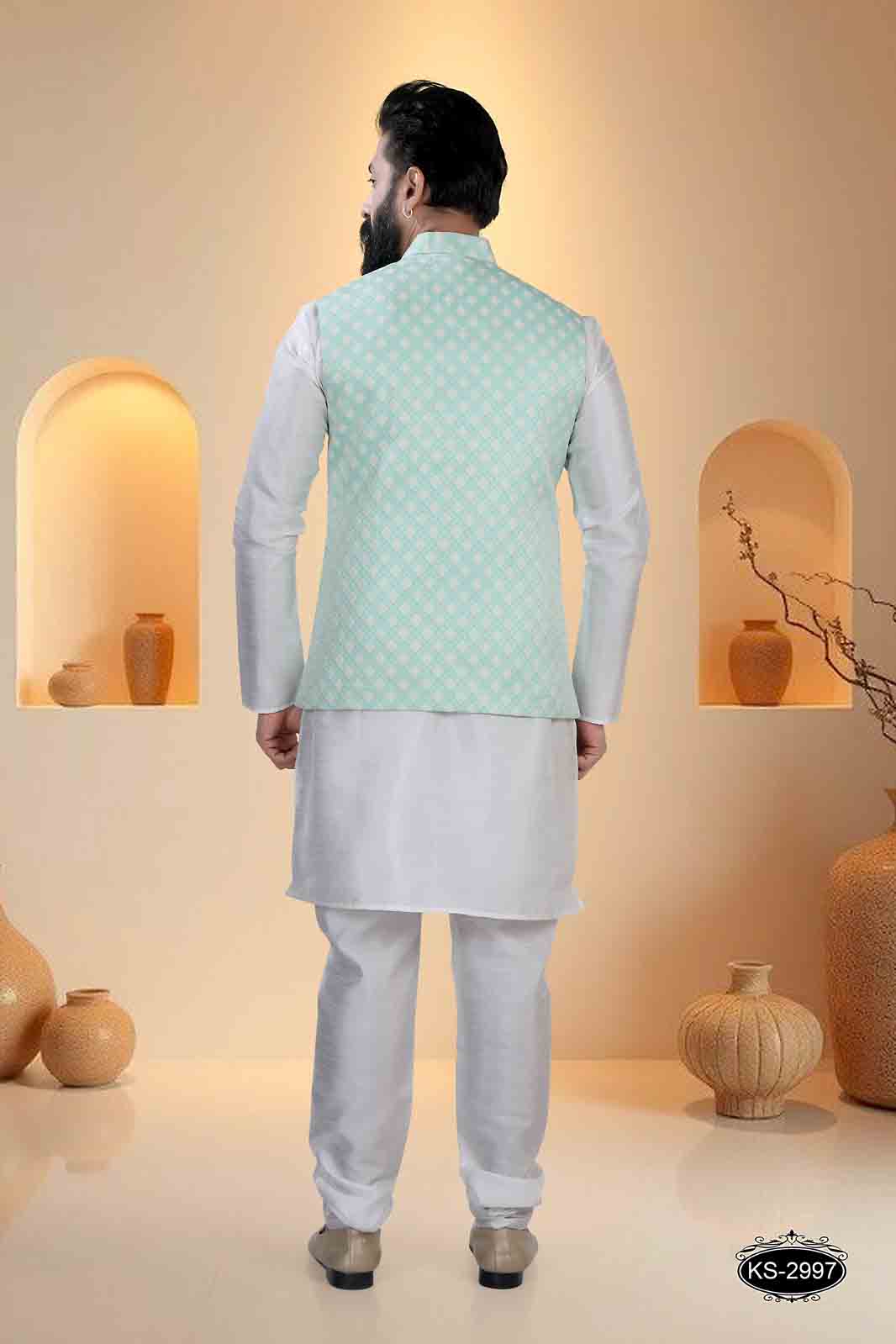 BLUISH-GREEN TONE ONLY JACKET FOR EVERY OCCASIONAL EVE