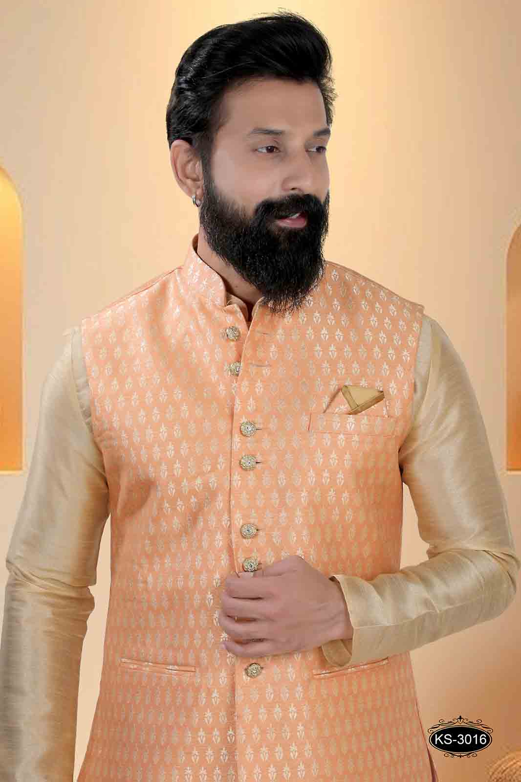 ORANGE TONE UNIQUE STYLE JACKET SET FOR EVERY OCCASIONAL EVE
