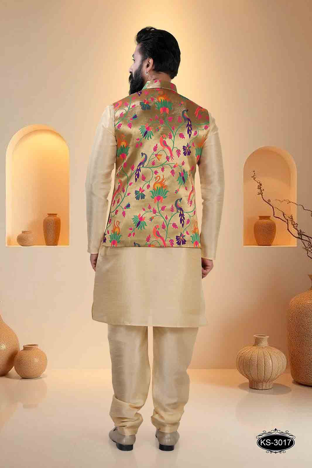 GOLD-BASE ( MULTI-TONE ) TRADITIONAL JACKET SET FOR EVERY TRADITIONAL EVE