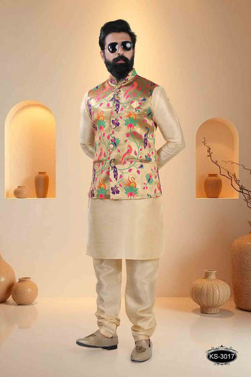 GOLD-BASE ( MULTI-TONE ) TRADITIONAL JACKET SET FOR EVERY TRADITIONAL EVE