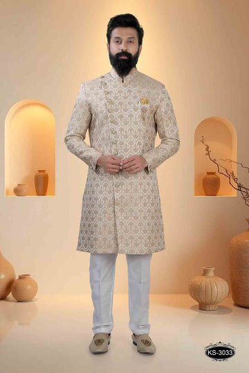 INDO-WESTERN SET IN ORANGE HUE WITH UNIQUE PATTERN