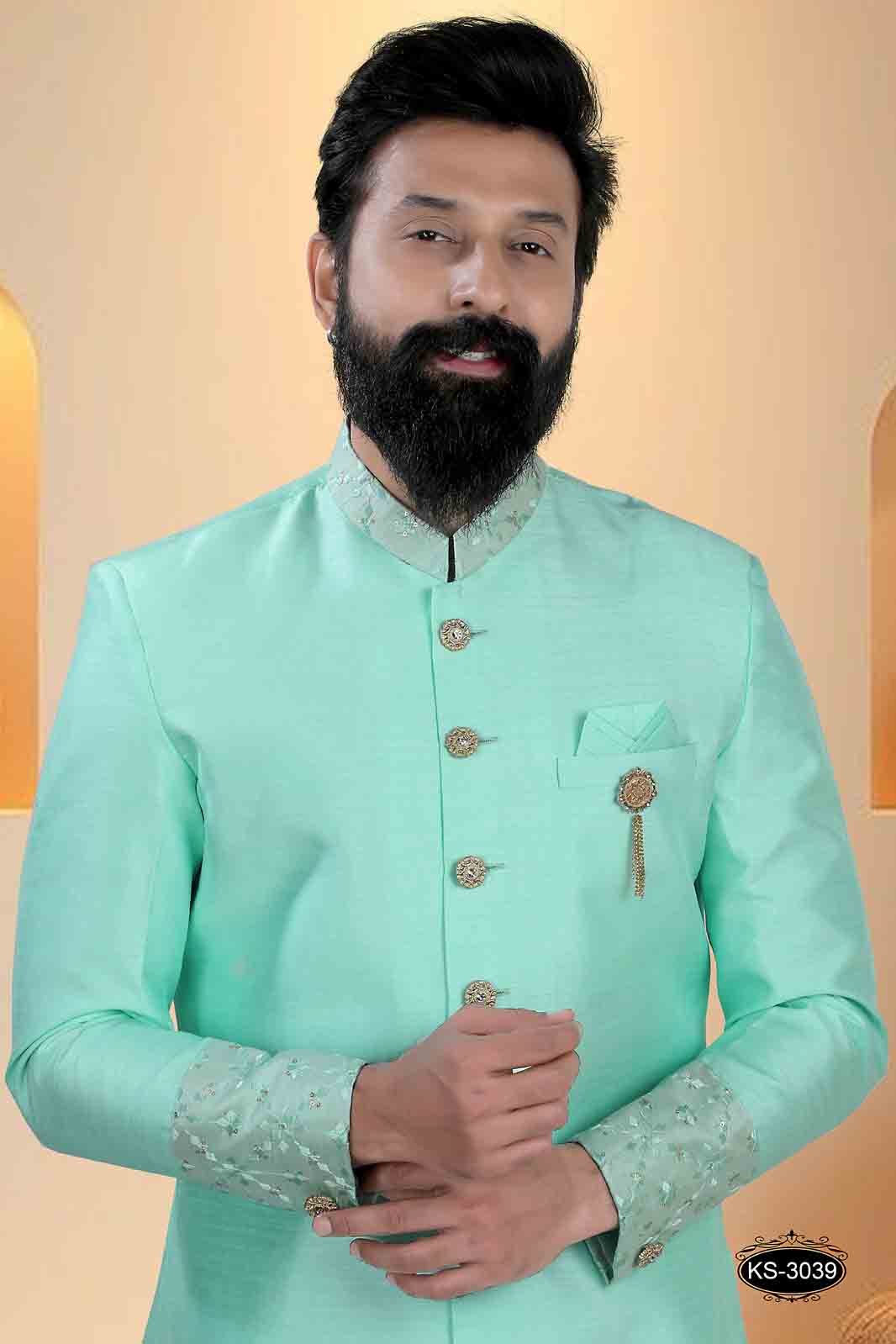 BLUE HUE INDO-WESTERN SET WITH DESIGNER SLEEVES FOR EVERY ETHNIC WEAR