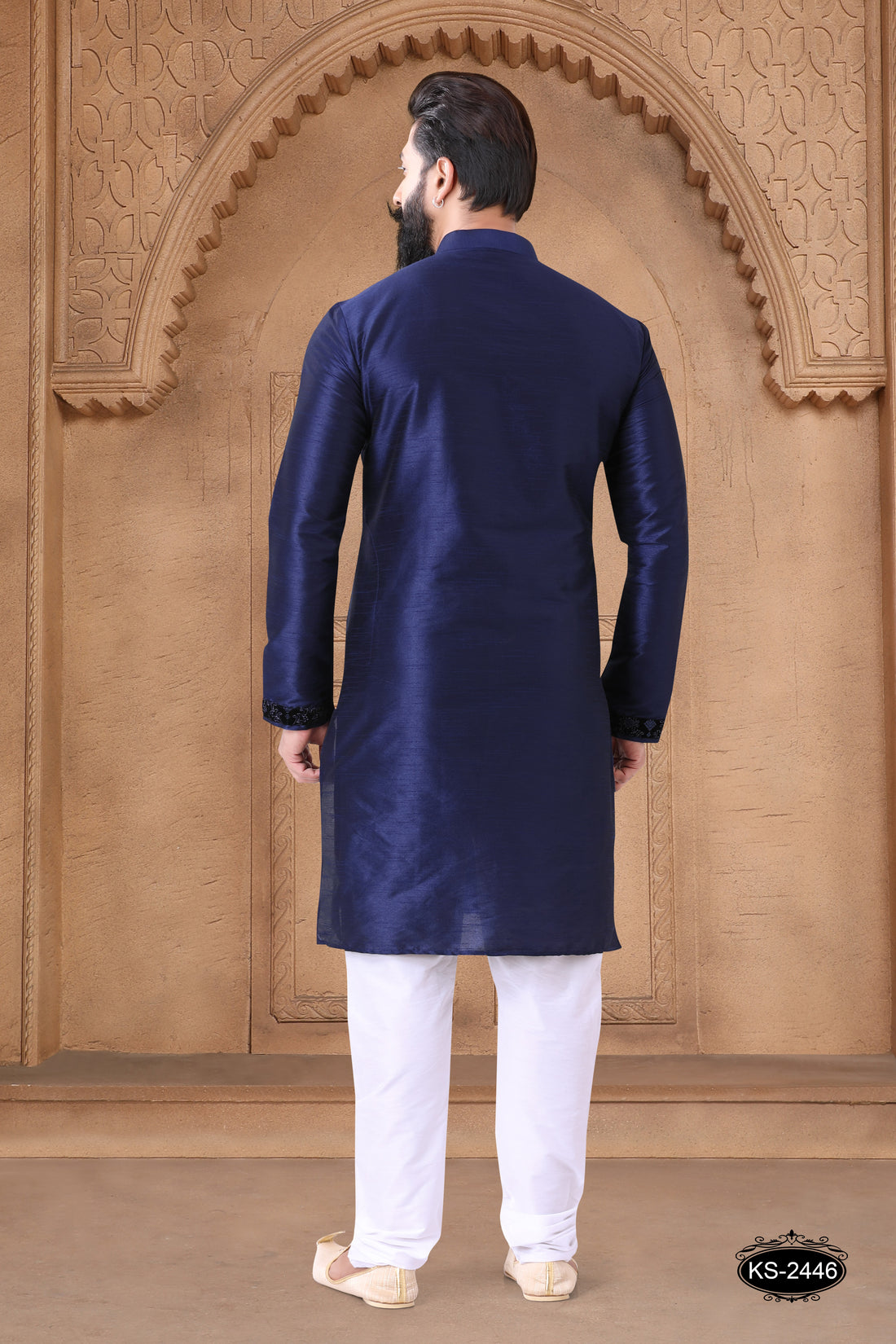 DESIGNER PATTA KURTA SET IN BLUE TONE