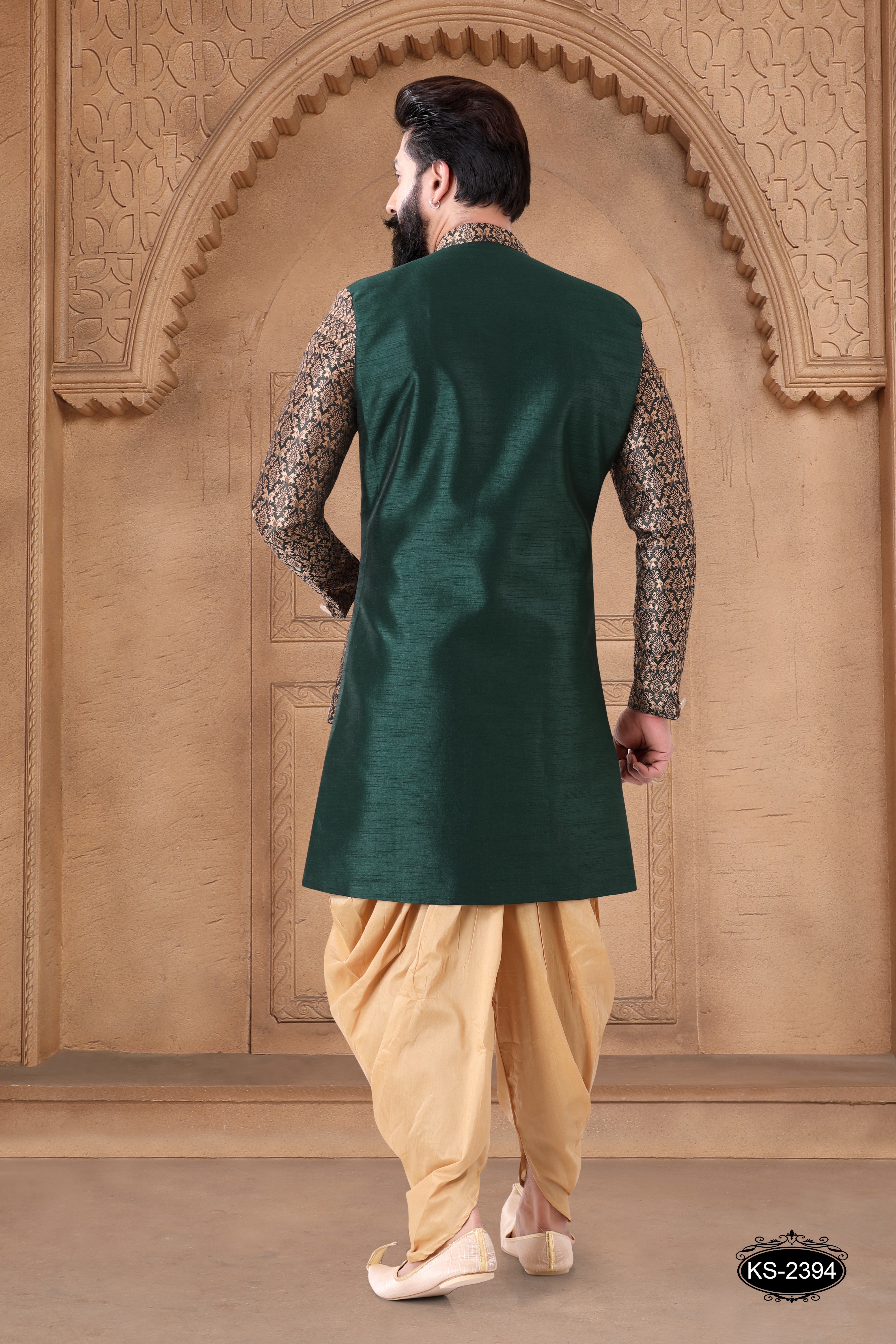 UNIQUE STYLE INDO-WESTERN SET IN GREEN HUE