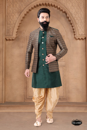 UNIQUE STYLE INDO-WESTERN SET IN GREEN HUE