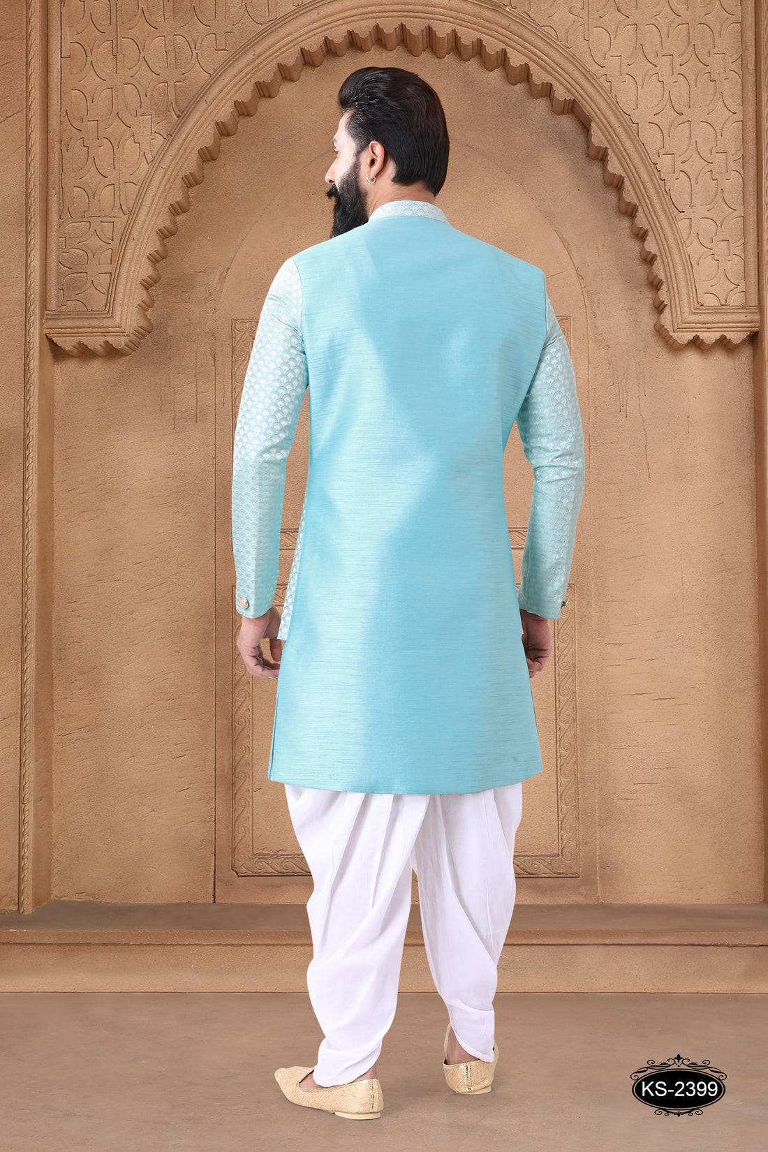 BLUE TONE INDO-WESTERN SET IN UNIQUE STYE