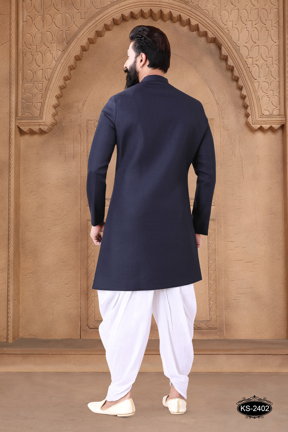 BLUE HUE UNIQUE STYLE INDO-WESTERN SET
