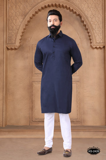 SOFT COTTON KURTA SET IN BLUE TONE