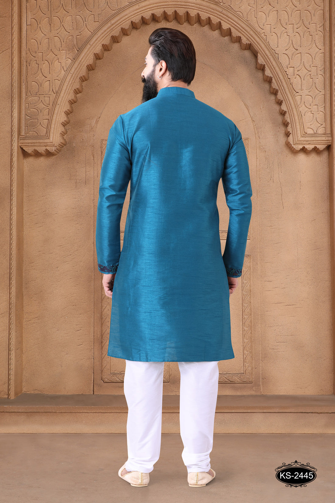 BLUE KURTA SET WITH DESIGNER PATTA