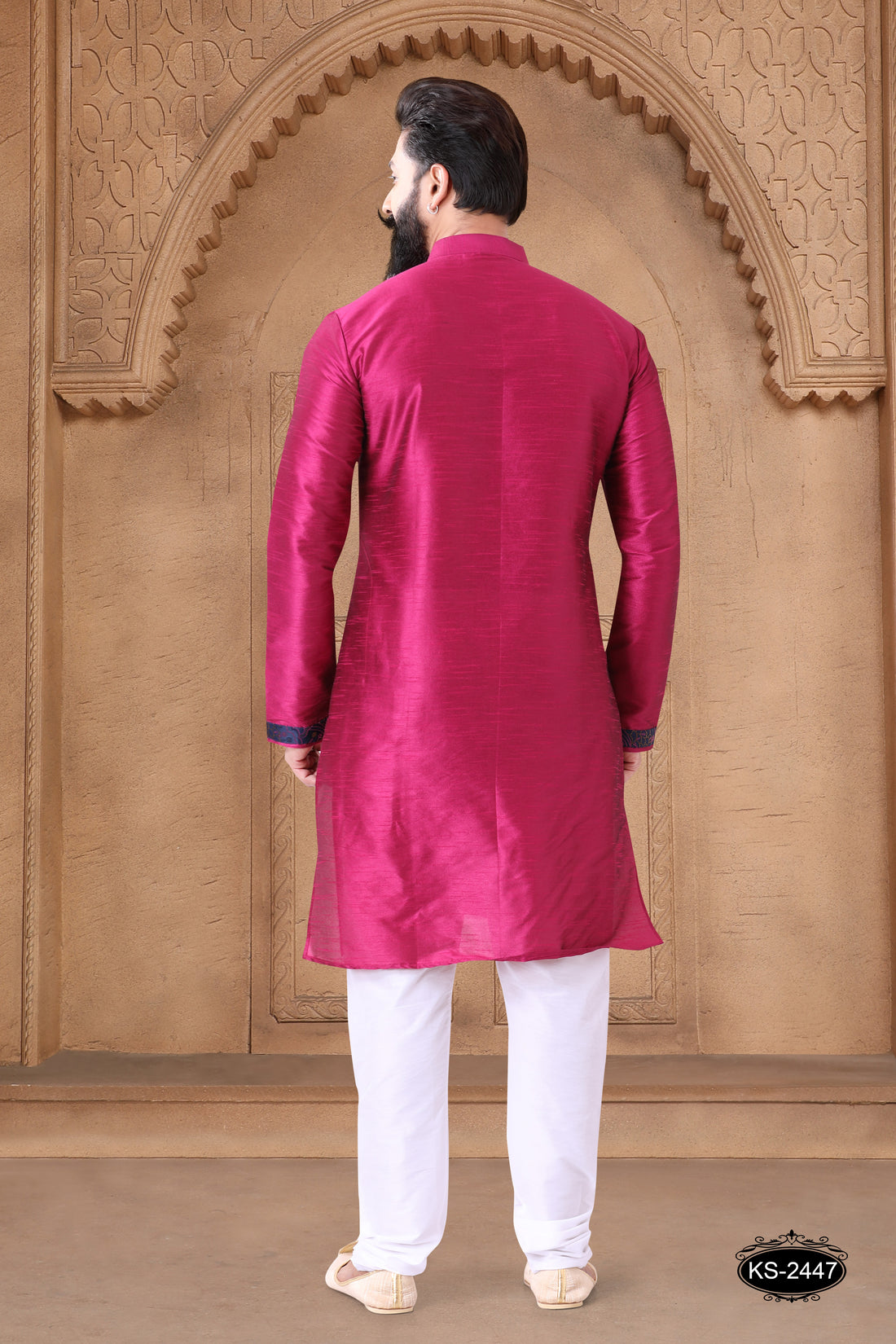 UNIQUE DESIGNER PATTA KURTA SET IN PINK TONE