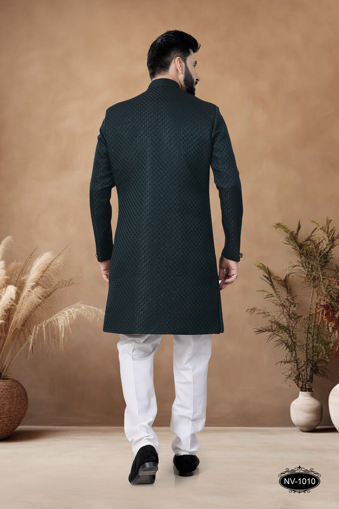 GREEN INDO-WESTERN SET FOR EVERY CEREMONIES