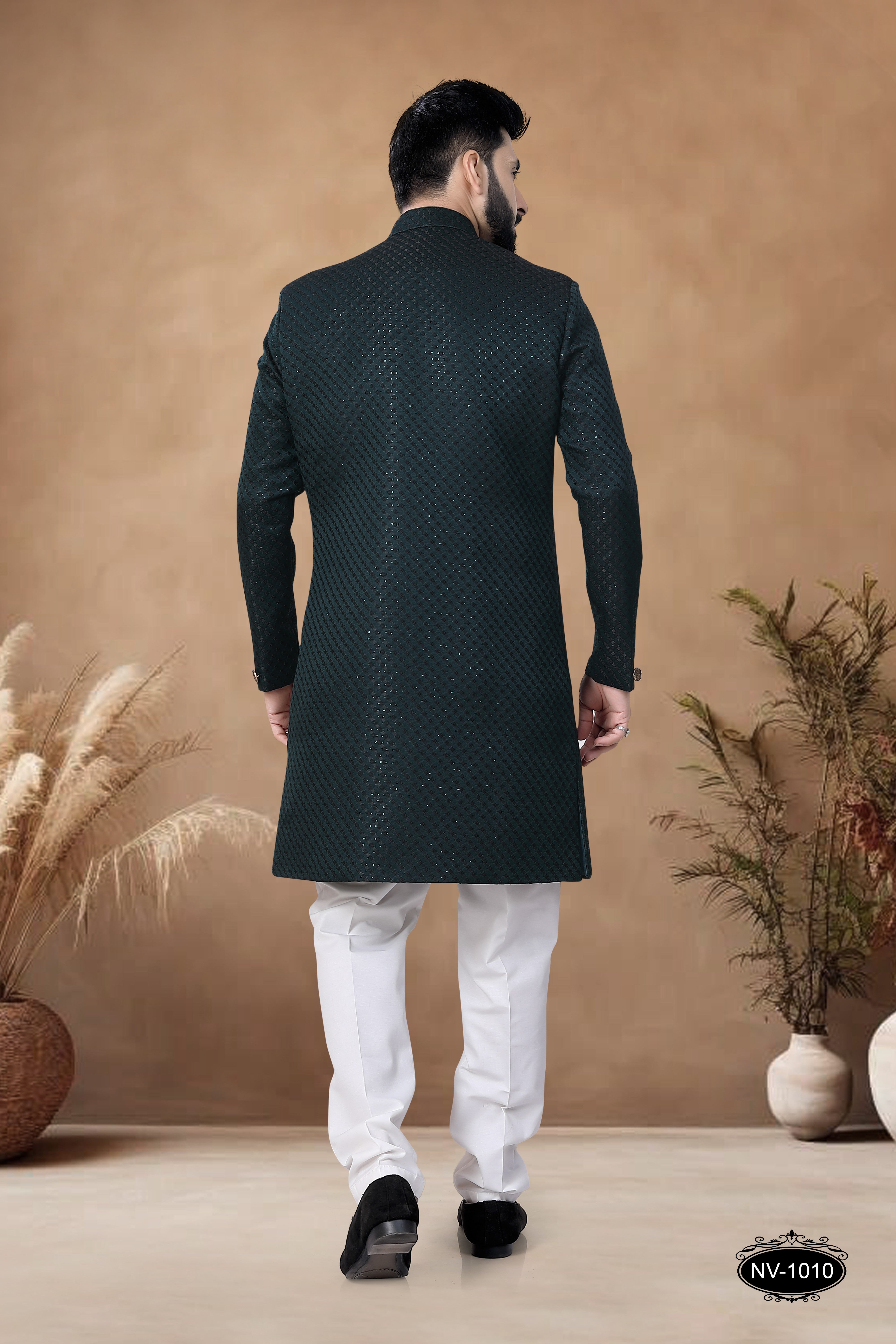GREEN INDO-WESTERN SET FOR EVERY CEREMONIES
