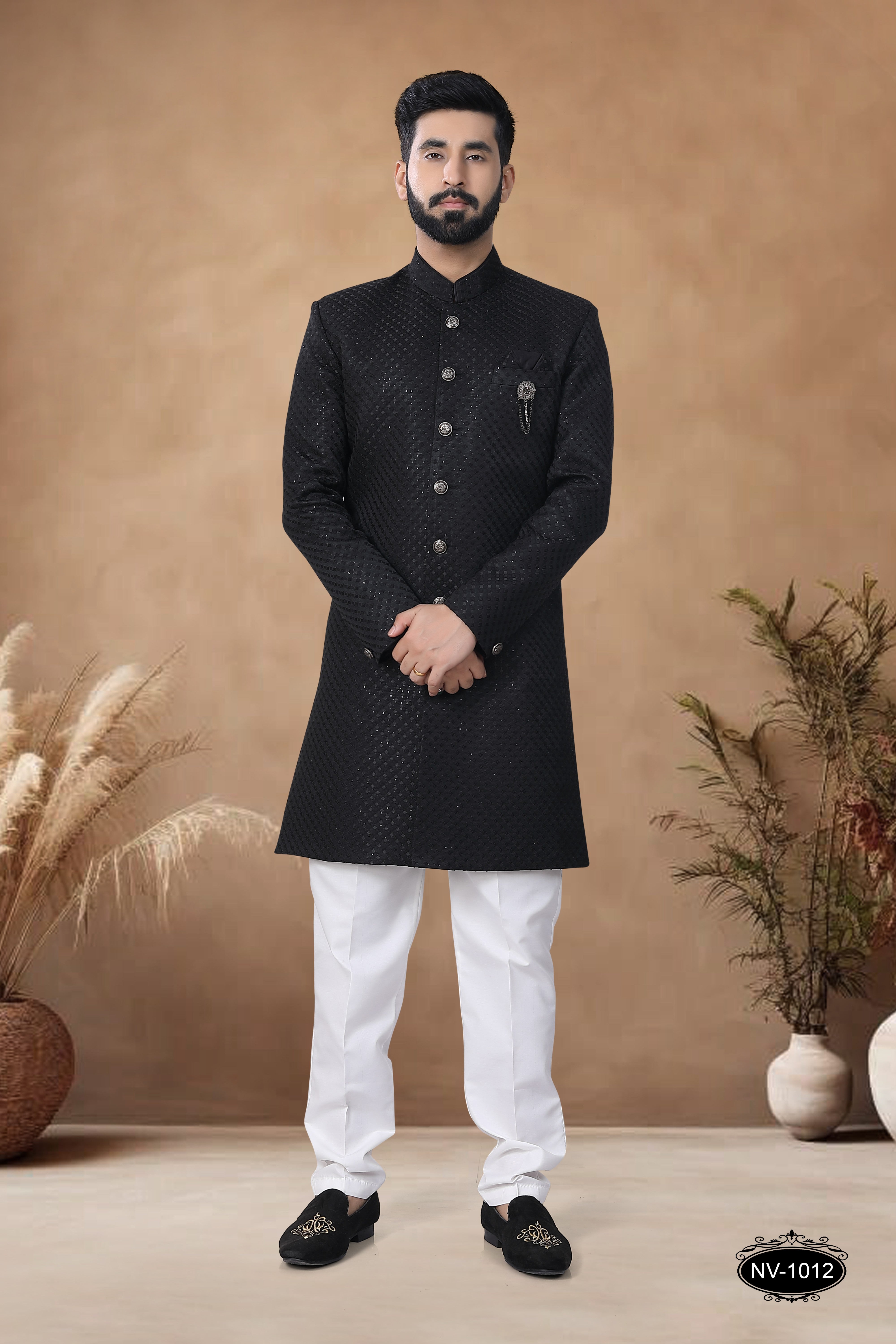 BLACK INDO-WESTERN SET FOR EVERY CEREMONIES