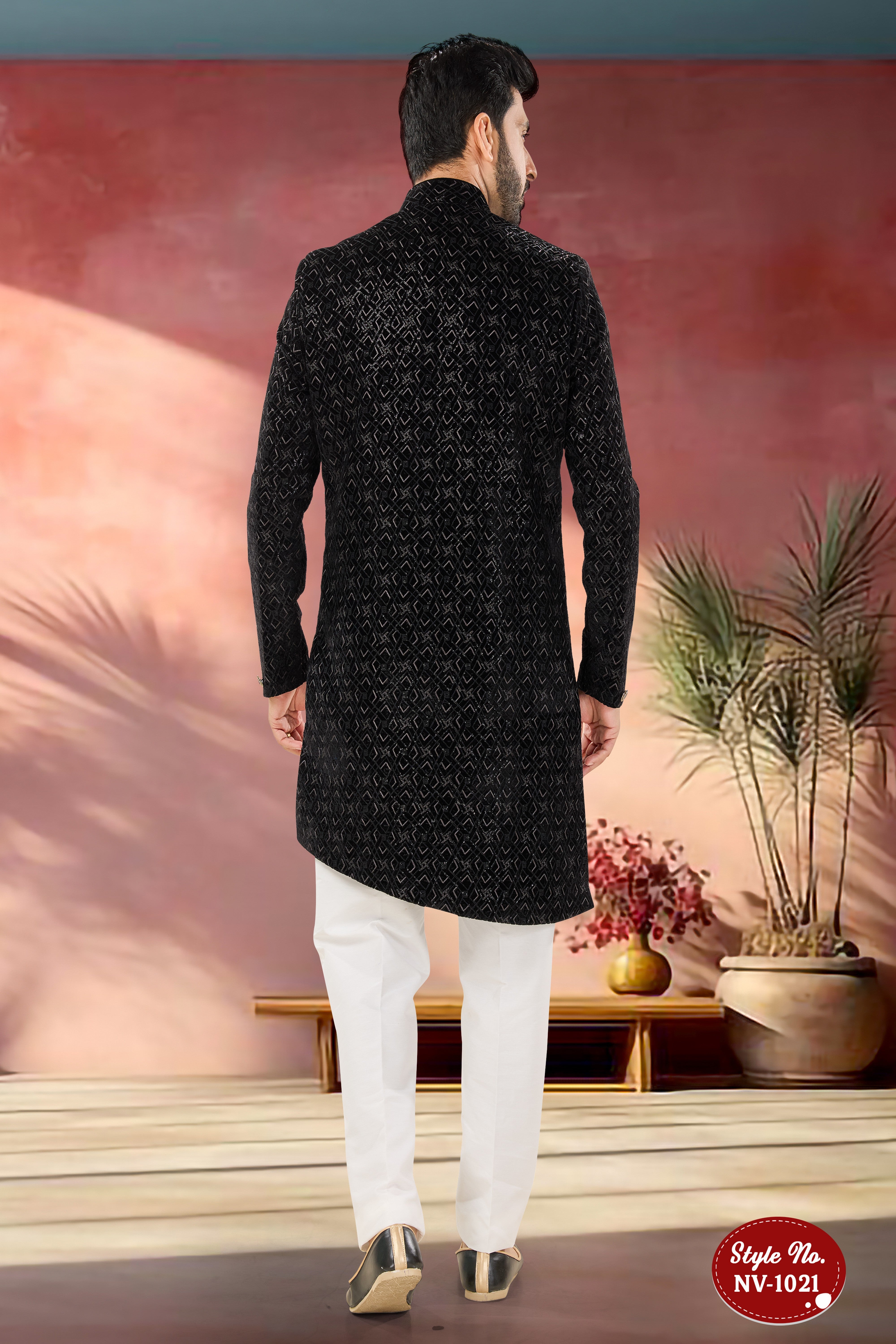 UNIQUE STYLE INDO-WESTERN SET WITH HEAVY THREAD EMBROIDERY ALL-OVER