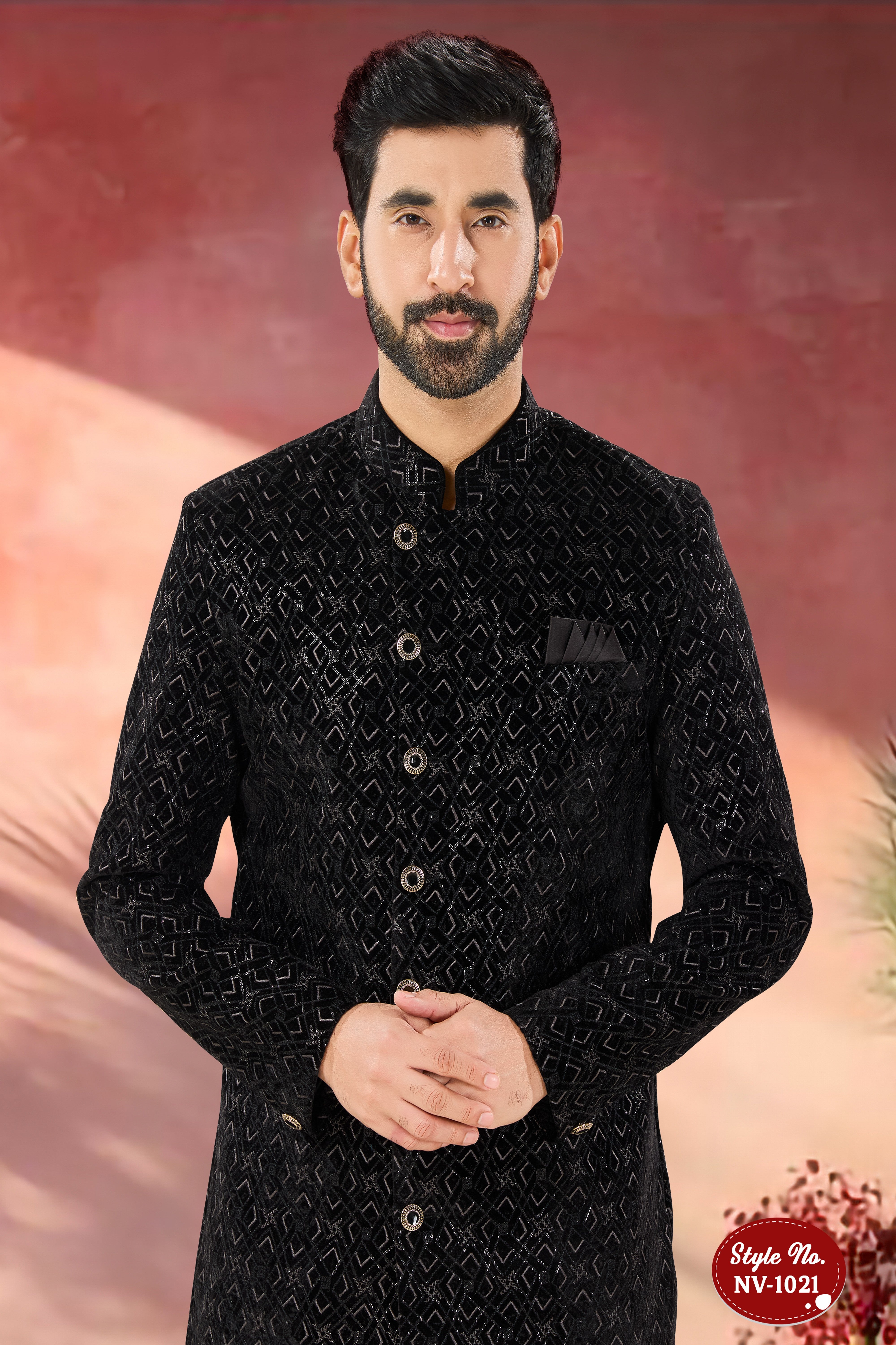 UNIQUE STYLE INDO-WESTERN SET WITH HEAVY THREAD EMBROIDERY ALL-OVER