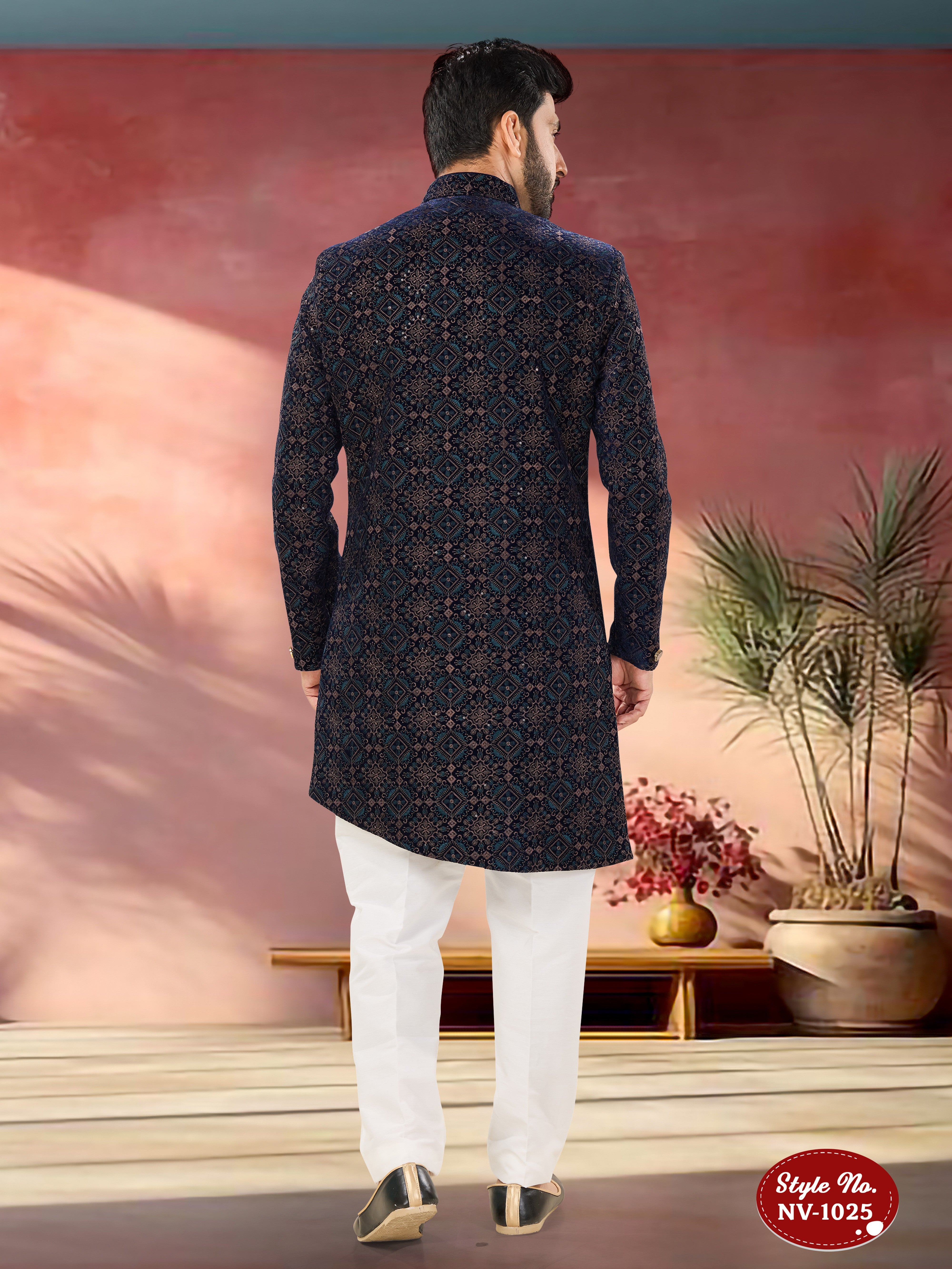 UNIQUE STYLE INDO-WESTERN SET WITH THREAD EMBROIDERY ALL-OVER