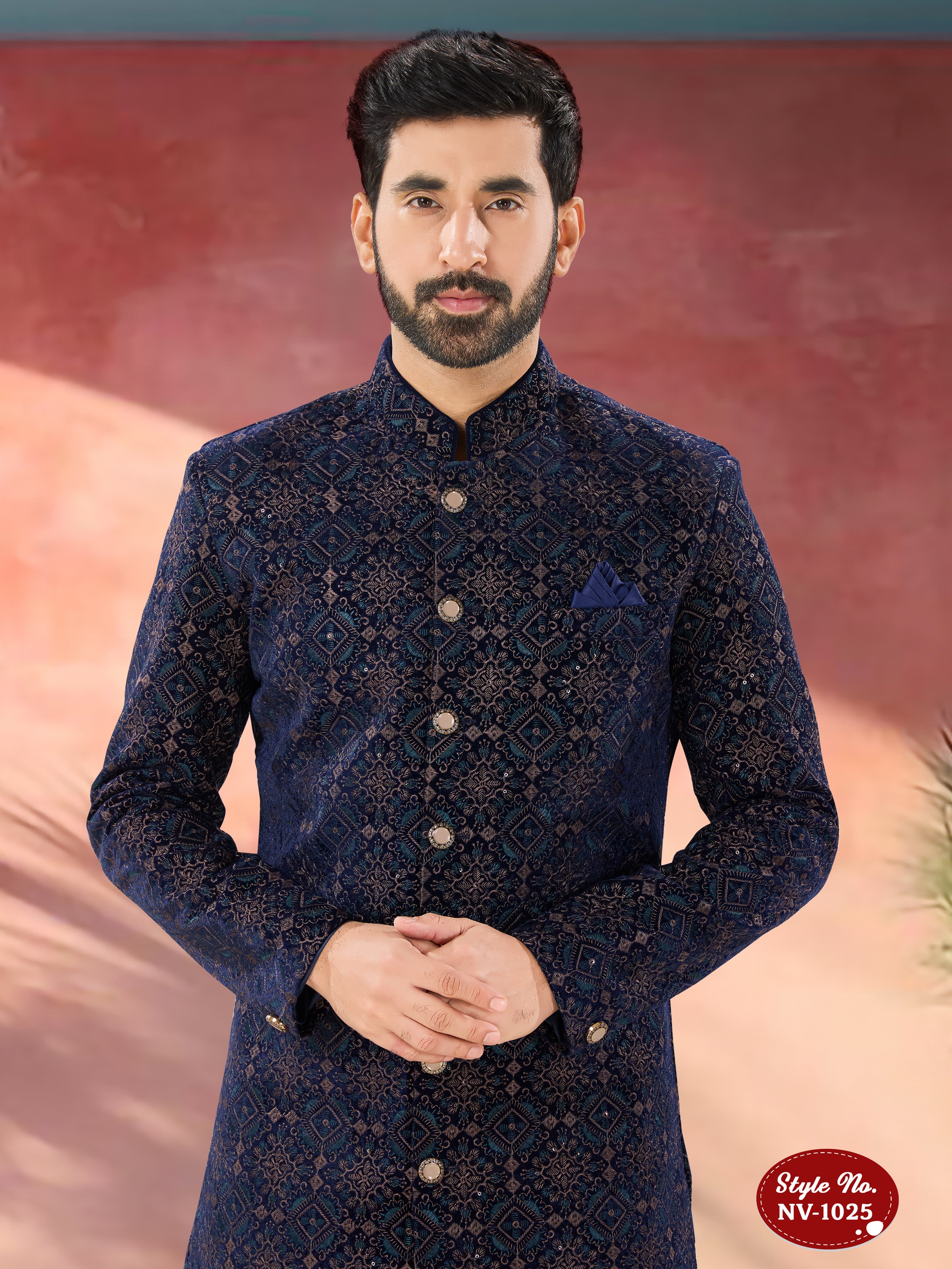UNIQUE STYLE INDO-WESTERN SET WITH THREAD EMBROIDERY ALL-OVER